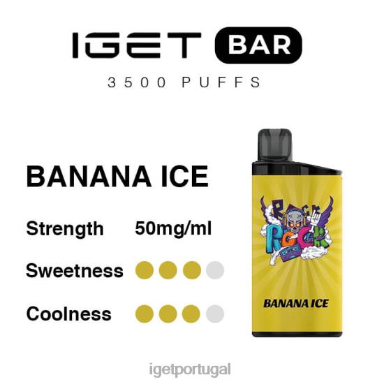 barra iget 3500 baforadas PVV42282 gelo de banana Vape Shop